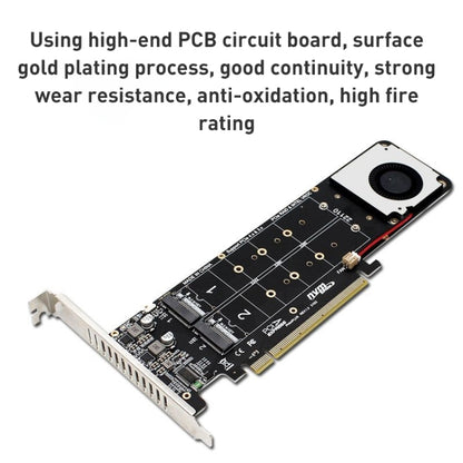 PCIe X16 to M.2 M-key NVMEx4 SSD RAID Converter Card, PCIe X16 to M.2
