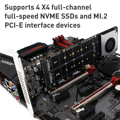 PCIe X16 to M.2 M-key NVMEx4 SSD RAID Converter Card, PCIe X16 to M.2