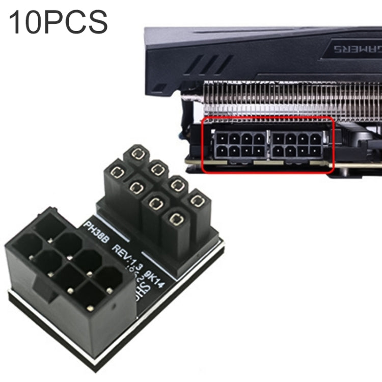 10 PCS ATX 8Pin Female to 8Pin Male 180 Degree Angled Adapter , Model:, PH36A, PH36B, PH38A, PH38B