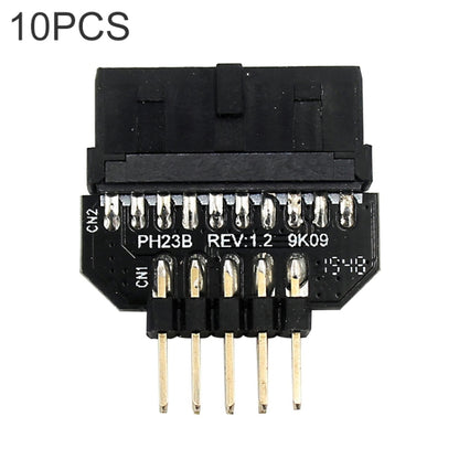 10 PCS Motherboard USB 2.0 9Pin to USB 3.0 19Pin Plug-in Connector Adapter, PH23A, PH23B