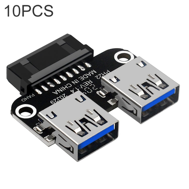 10 PCS 19/20Pin to Dual USB 3.0 Adapter Converter, PH21, PH22, PH22C