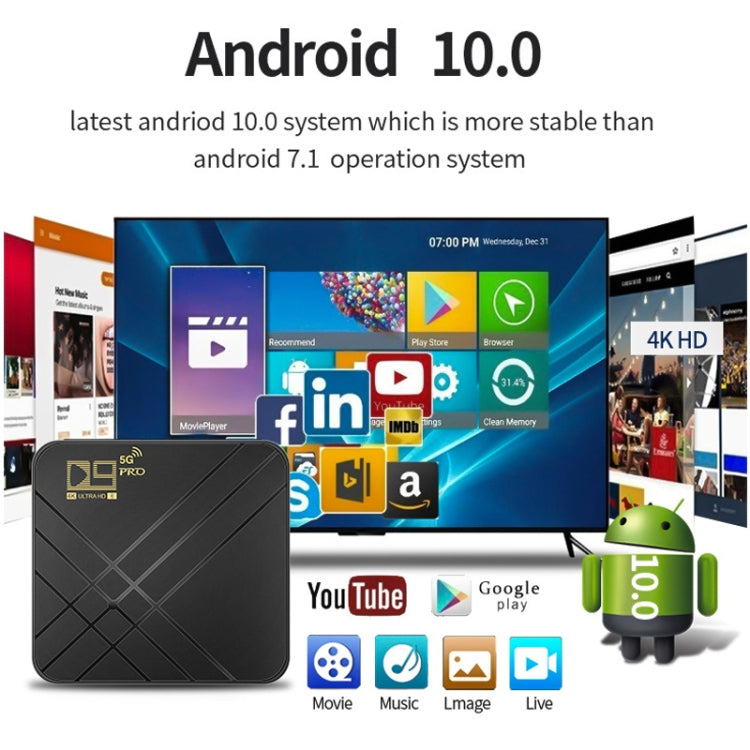 D9 PRO 2.4G/5G WIFI 4K HD Android TV Box, D9 PRO US Plug, D9 PRO EU Plug, D9 PRO UK Plug, D9 PRO AU Plug