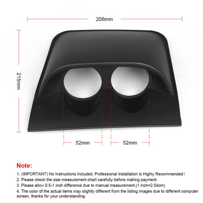 Car 52mm 2 Holes Dash Gauge Meter Pod Mount Holder, 2 Holes, Carbon Fiber, 2 Holes, Black