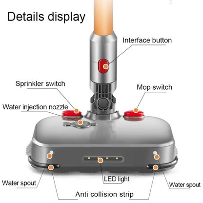 D2 Electric Wet and Dry Mopping Head with Water Tank, For Dyson V6, For Dyson V7 / V8 / V10 / V11