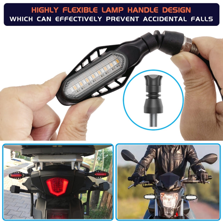 4 PCS Modified Motorcycle 16LEDs Brake Turn Tail Light, Transparent Shell