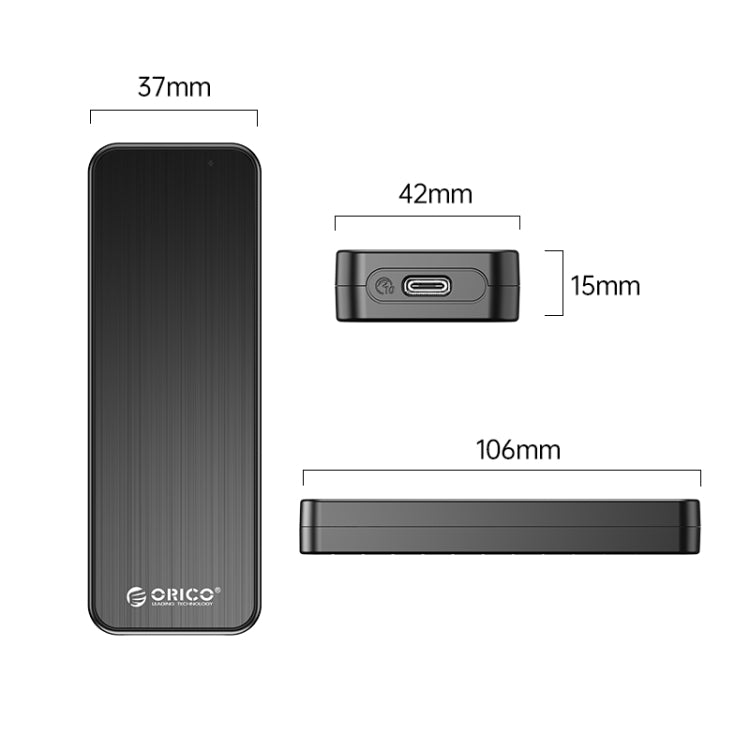 ORICO HM2C3-BK USB3.1 Gen1 Type-C 6Gbps M.2 SATA SSD Enclosure, HM2C3-BK