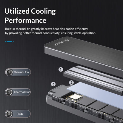 ORICO HM2C3-BK USB3.1 Gen1 Type-C 6Gbps M.2 SATA SSD Enclosure, HM2C3-BK