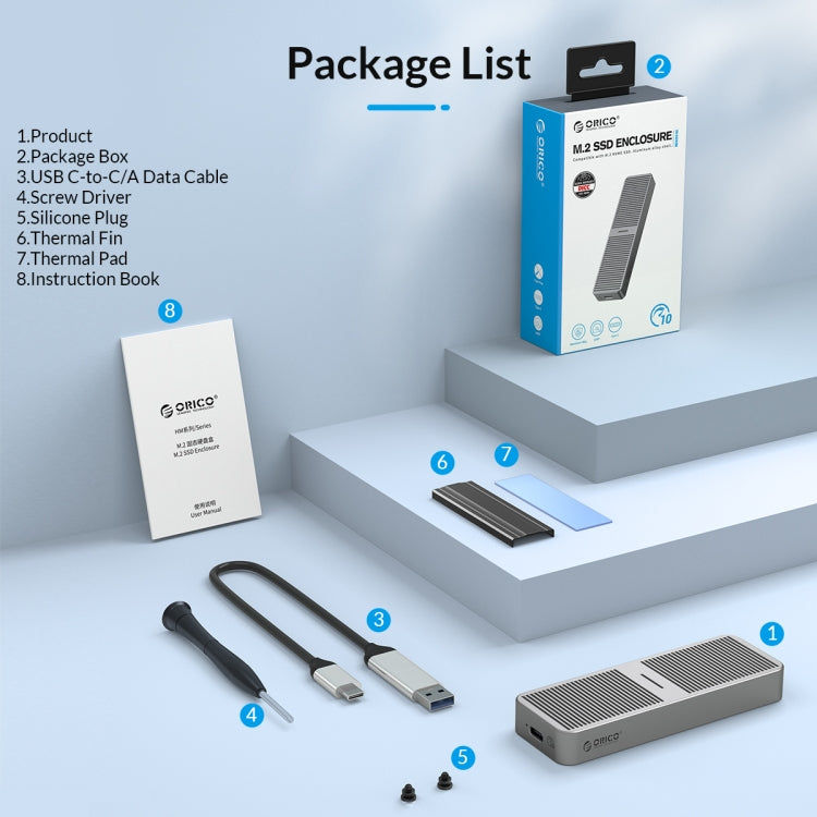 ORICO M.2 NGFF 6Gbps SSD Enclosure, M.2 NGFF (Gold), M.2 NGFF (Silver), M.2 NGFF (Grey)
