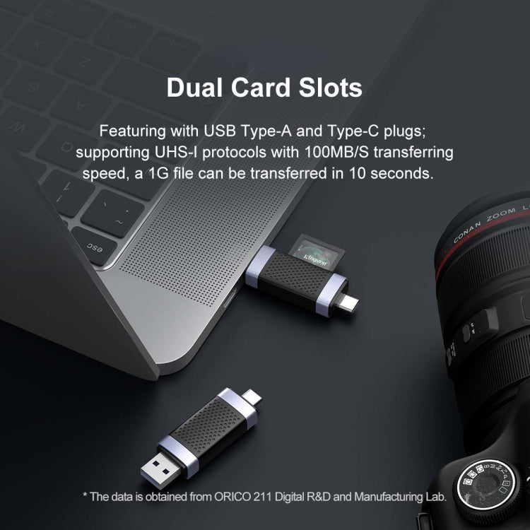 ORICO CS2T-A3 TF/SD Dual Port USB-A3.0 Dual Read Card Reader, CS2T-A3
