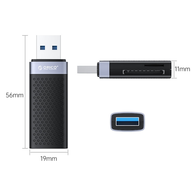 ORICO CS2D-A3 TF/SD Dual Port USB-A3.0 Single Read Card Reader, CS2D-A3