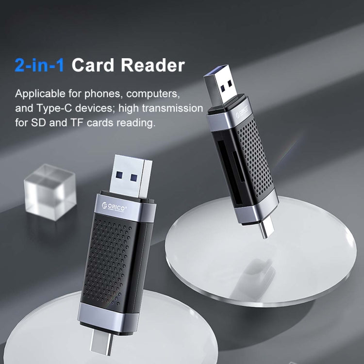 ORICO CS2D-A3 TF/SD Dual Port USB-A3.0 Single Read Card Reader, CS2D-A3
