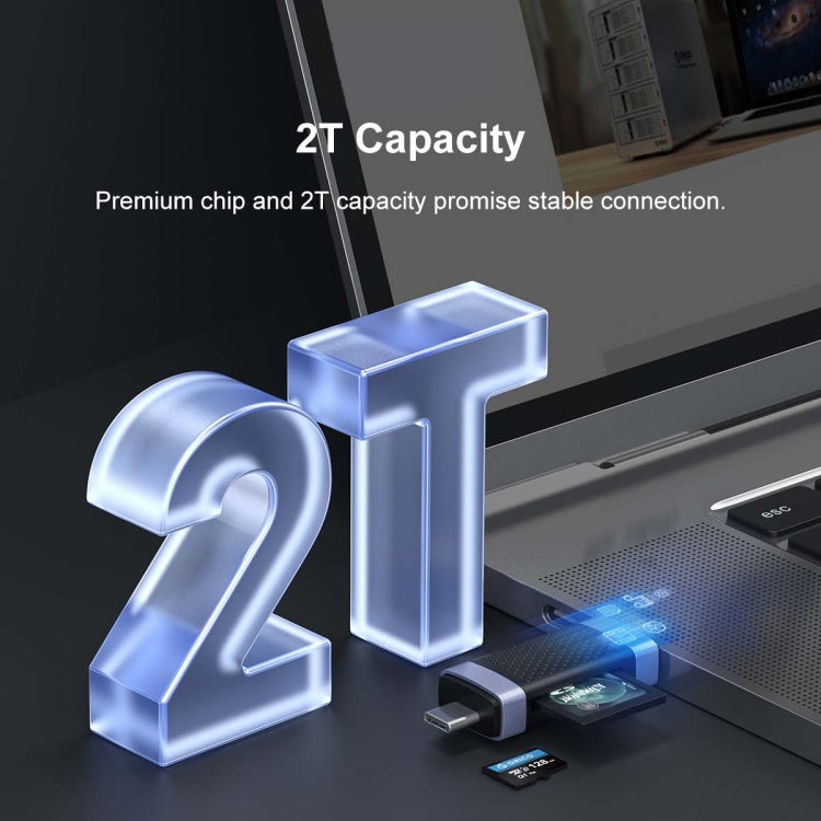 ORICO CS2D-A3 TF/SD Dual Port USB-A3.0 Single Read Card Reader, CS2D-A3