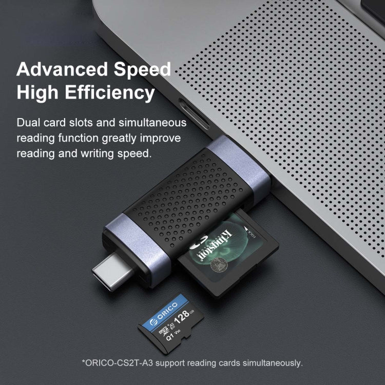 ORICO CS2D-A3 TF/SD Dual Port USB-A3.0 Single Read Card Reader, CS2D-A3