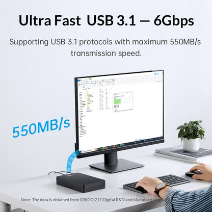 ORICO HM25C3 2.5 inch USB3.1 Gen1 Type-C Hard Drive Enclosure, EU Plug, US Plug, UK Plug, AU Plug