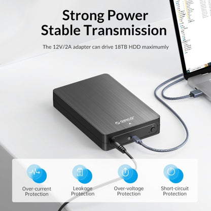 ORICO HM25C3 2.5 inch USB3.1 Gen1 Type-C Hard Drive Enclosure, EU Plug, US Plug, UK Plug, AU Plug