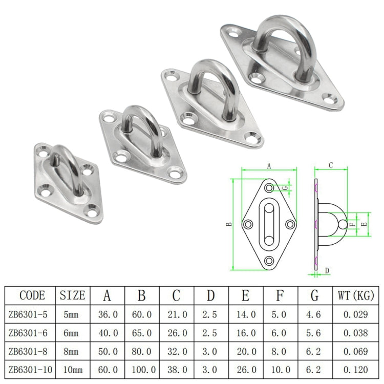 Ship Diamond Door Hinges Buckle, 5 PCS 5mm 304 Stainless Steel, 5 PCS 5mm 316 Stainless Steel, 5 PCS 6mm 304 Stainless Steel, 5 PCS 6mm 316 Stainless Steel, 3 PCS 8mm 304 Stainless Steel, 3 PCS 8mm 316 Stainless Steel, 2 PCS 10mm 304 Stainless Steel