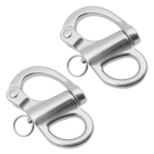 2 PCS 316 Stainless Steel Fixed Spring Shackle, 35mm, 52mm