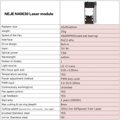 NEJE MASTER 3 Plus Laser Engraver with N40630 Laser Module, MASTER 3 Plus with N40630 (EU Plug), MASTER 3 Plus with N40630 (US Plug)