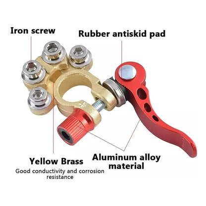 1 Pair Car Battery Terminals Quick Disconnect Cables Connectors, with L Wrench + Terminal + Insulation Pad + Brush, with L Wrench + Terminal + Insulation Pad + Brush