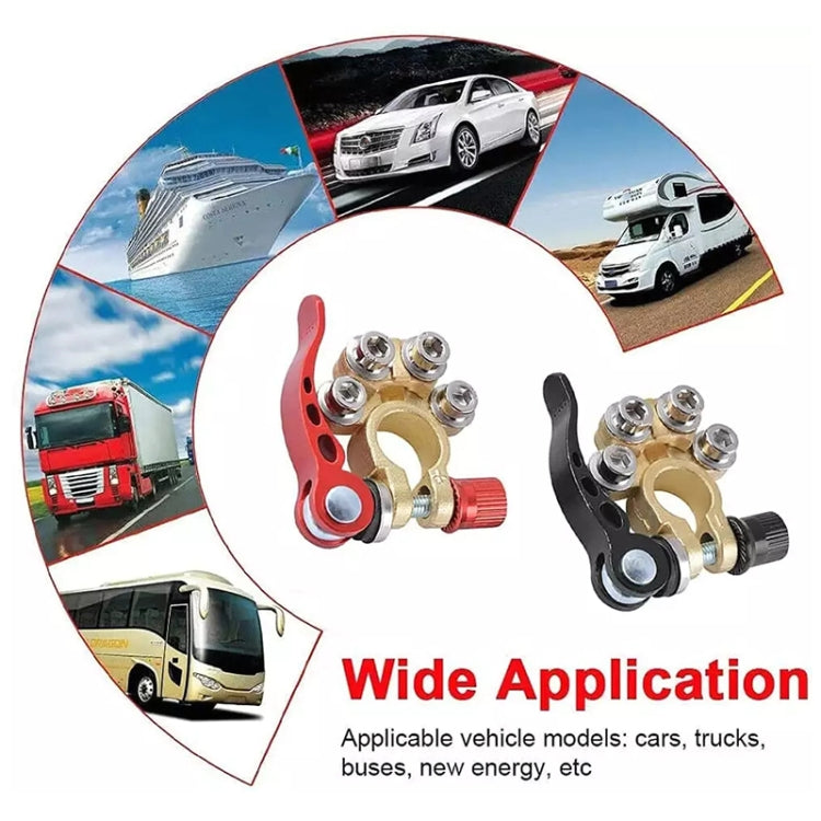 1 Pair Car Battery Terminals Quick Disconnect Cables Connectors, with L Wrench + Terminal + Insulation Pad + Brush, with L Wrench + Terminal + Insulation Pad + Brush