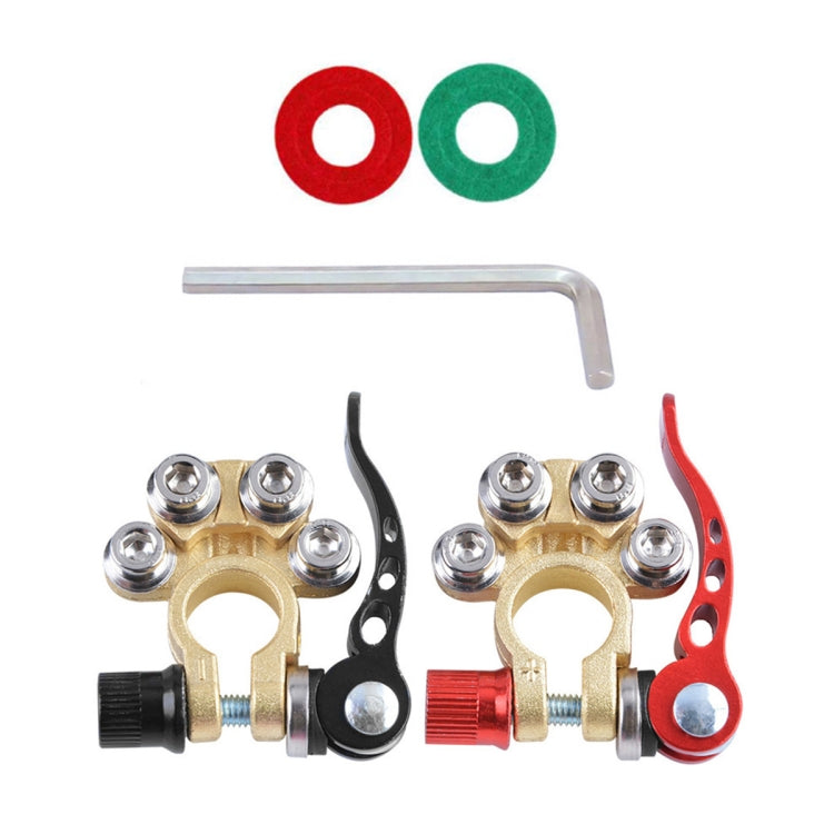 1 Pair Car Battery Terminals Quick Disconnect Cables Connectors, with L Wrench + Insulation Pad, with L Wrench + Insulation Pad