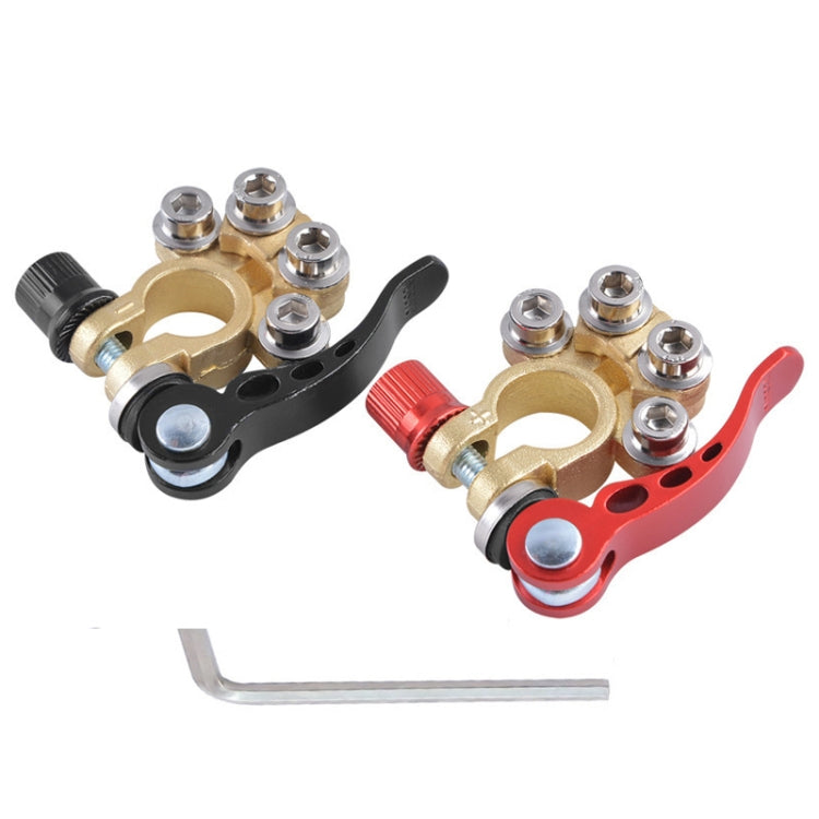 1 Pair Car Battery Terminals Quick Disconnect Cables Connectors, with L Wrench + Insulation Pad, with L Wrench + Insulation Pad