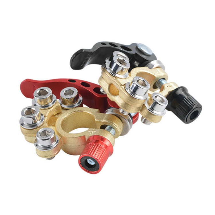 1 Pair Car Battery Terminals Quick Disconnect Cables Connectors, with L Wrench + Insulation Pad + Brush, with L Wrench + Insulation Pad + Brush