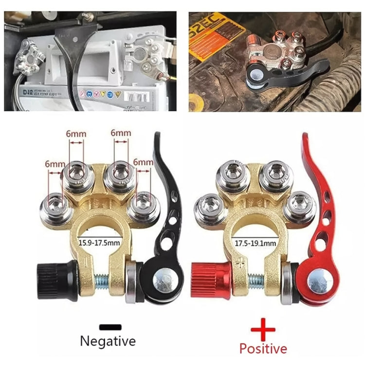 1 Pair Car Battery Terminals Quick Disconnect Cables Connectors, with L Wrench + Insulation Pad + Brush, with L Wrench + Insulation Pad + Brush