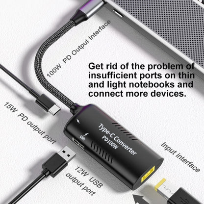 + Type-C + USB Female to Type-C Multifunction Apapter, DC5521 / 5525, DC7406, DC7909, Square Port