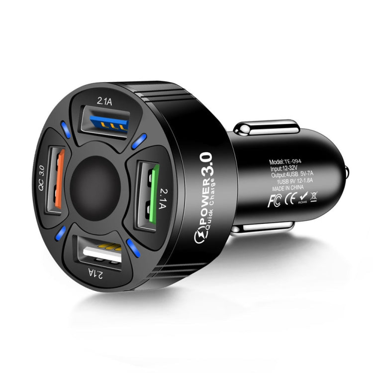 TE-094 4 in 1 Cigarette Lighter Conversion Plug Multi-function USB Car Fast Charger