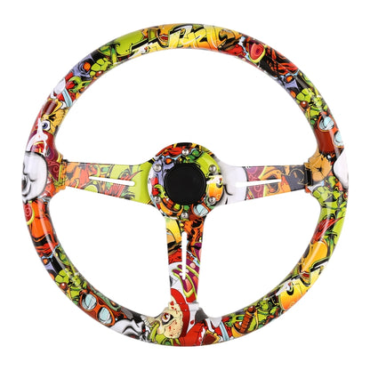 35cm Car Racing Graffiti ABS Steering Wheel