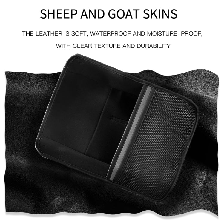 2 PCS Car Center Console Hanging Bag Sheepskin Leather Storage Bag