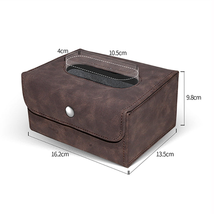 2 PCS Car Hanging Type Tissue Box Sheepskin Leather Facial Tissue Case