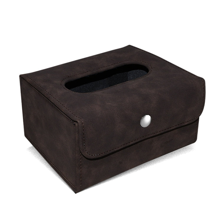 2 PCS Car Hanging Type Tissue Box Sheepskin Leather Facial Tissue Case