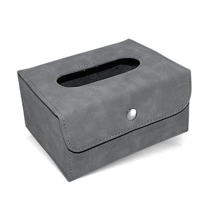 2 PCS Car Hanging Type Tissue Box Sheepskin Leather Facial Tissue Case
