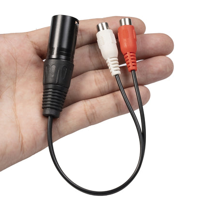 3713 3pin XLR Male to 2 x RCA Female Audio Cable, Length: 20cm, XLR M to 2 x RCA F