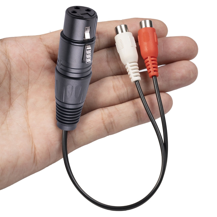 3714 3pin XLR Female to 2 x RCA Female Audio Cable, Length: 20cm, XLR F to 2 x RCA F