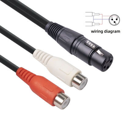 3714 3pin XLR Female to 2 x RCA Female Audio Cable, Length: 20cm, XLR F to 2 x RCA F