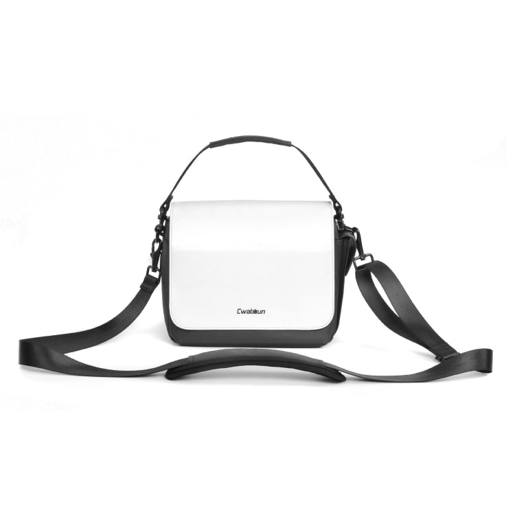 CADeN D73 Camera Sling Bag Water-resistant Shockproof Camera Handbag, 23.5 x 14 x 19cm Black White, 28 x 15 x 20cm Black