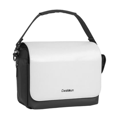 CADeN D73 Camera Sling Bag Water-resistant Shockproof Camera Handbag, 23.5 x 14 x 19cm Black White, 28 x 15 x 20cm Black