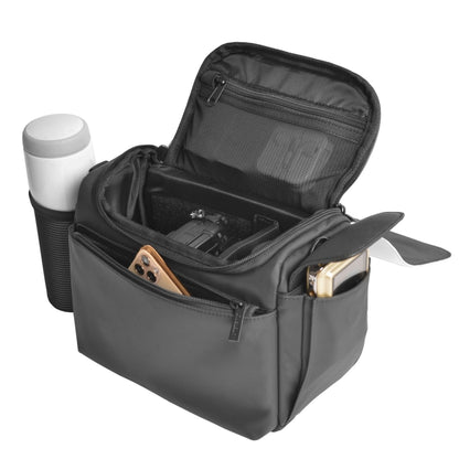 CADeN D73 Camera Sling Bag Water-resistant Shockproof Camera Handbag, 23.5 x 14 x 19cm Black White, 28 x 15 x 20cm Black