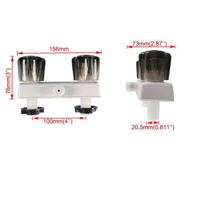 Dual Knob RV Shower Faucet Valve Diverter, Brown, Black