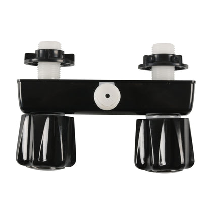 Dual Knob RV Shower Faucet Valve Diverter, Brown, Black
