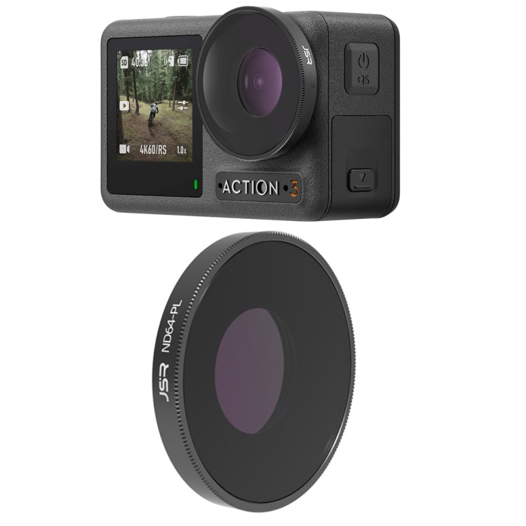 JSR LS Lens Filter For DJI Osmo Action 3 / GoPro Hero11 Black / HERO10 Black / HERO9 Black, ND8, ND16, ND32, ND64, ND1000, ND8PL, ND16PL, ND32PL, ND64PL