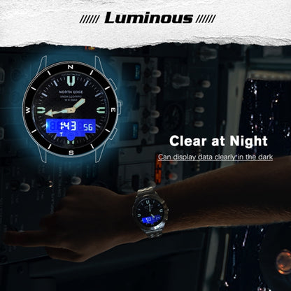 NORTH EDGE Snow-Leopard Outdoor Waterproof Men Multifunction Stainless Steel Strap Smart Watch, Snow-Leopard