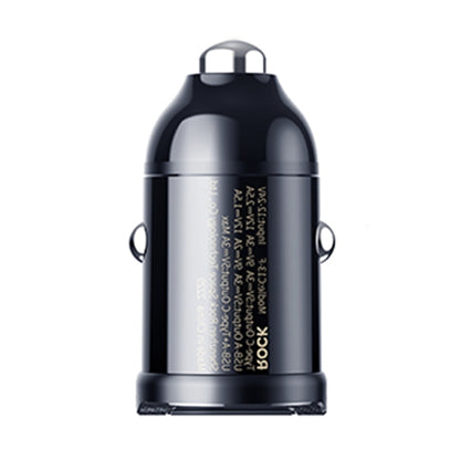 ROCK C13-F H18 Mini Portable Dual Port USB + USB-C / Type-C Car Fast Charger, C13-F H18 Mini