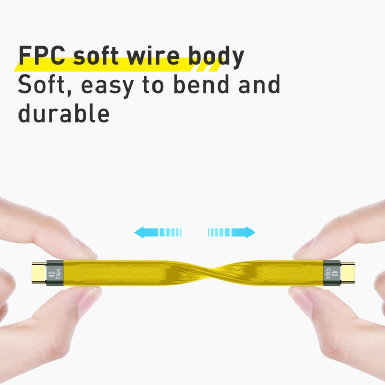 100W 40Gbps USB-C/Type-C Female to USB-C/Type-C Male FPC Flexible Data Cable, Length: 13.8cm, 40Gbps USB-C/Type-C Female to USB-C/Type-C Male