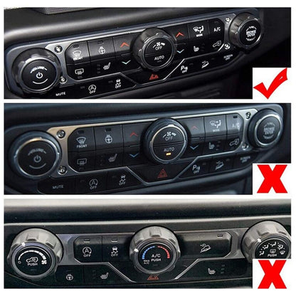 For Jeep Wrangler 2018-2021 4 in 1 Car Air Conditioner Switch Headlight Button Knob Cover Trim