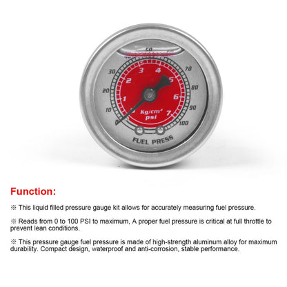 For Honda Civic Car Modification Fuel Pressure Gauge 0-100PSI, For Honda Civic(Black), For Honda Civic(Blue)