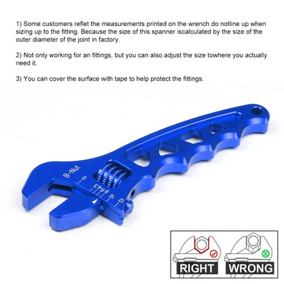 Car AN3-AN12 Adjustable Aluminum Wrench Hose Fitting Tool